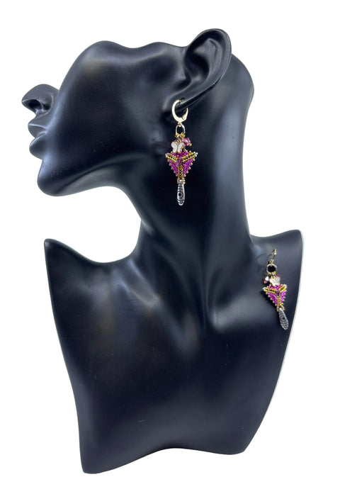 Mini Triangle Beaded Earrings