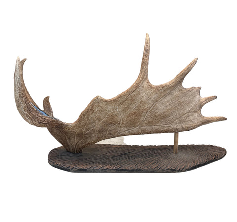 Caribou Migration with Wolves Antler Carving