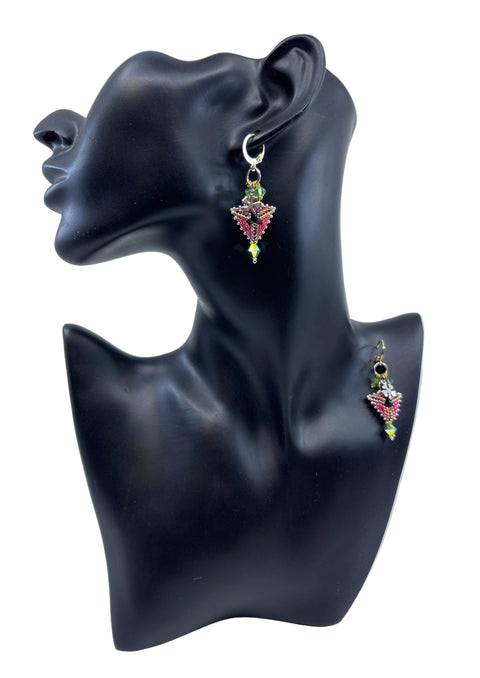 Mini Triangle Beaded Earrings