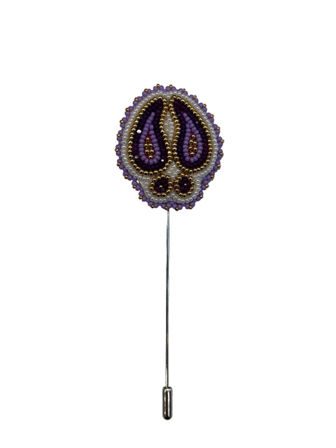 Cree Beaded Moose Track Lapel Pin