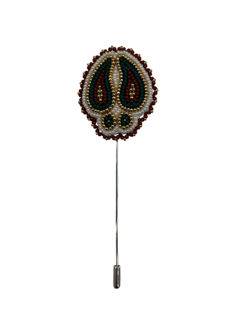 Cree Beaded Moose Track Lapel Pin