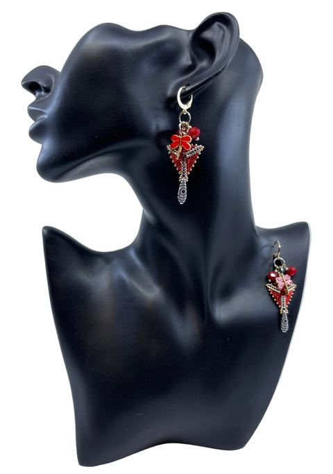 Mini Triangle Beaded Earrings