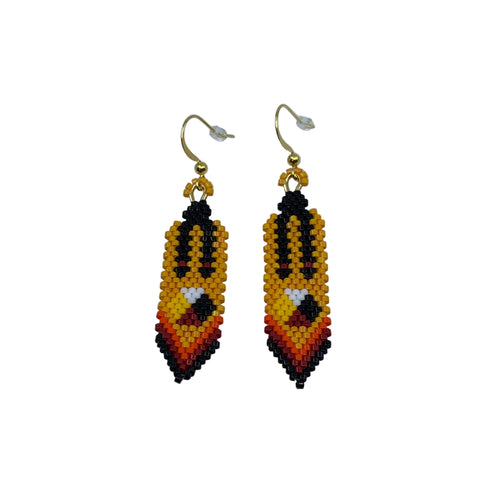 Beaded Braided Feather Earrings