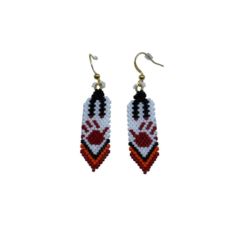 Beaded Braided Feather Earrings
