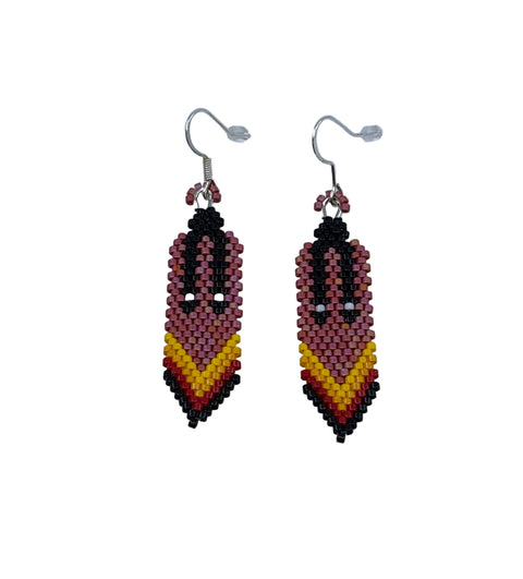Beaded Braided Feather Earrings