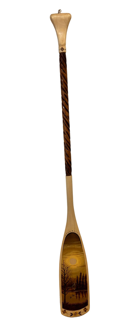 Hand-Painted Cedar Decorative Paddle, Peter Simard Jr.