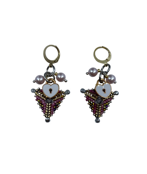 Mini Triangle Beaded Earrings