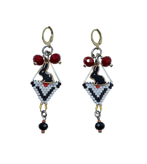 Mini Triangle Beaded Earrings