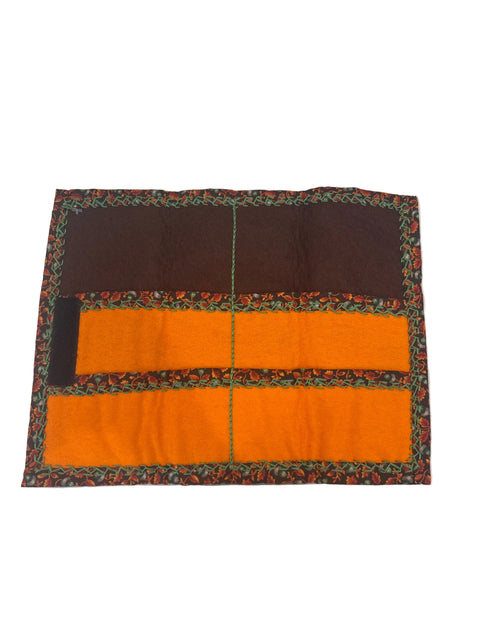 Brown Floral Fabric Needle Case