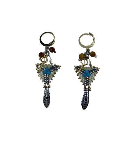 Mini Triangle Beaded Earrings