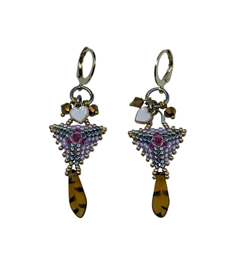 Mini Triangle Beaded Earrings