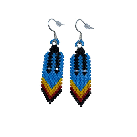 Beaded Braided Feather Earrings