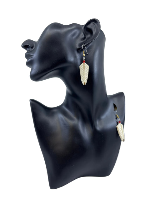 Carved Moose Antler Earrings