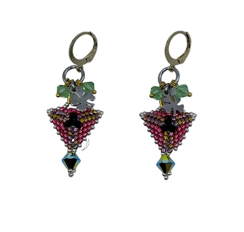 Mini Triangle Beaded Earrings