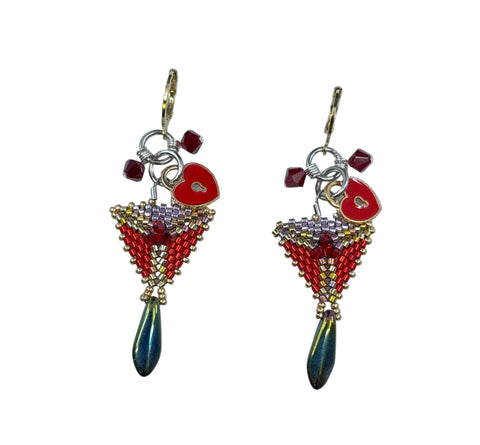 Mini Triangle Beaded Earrings
