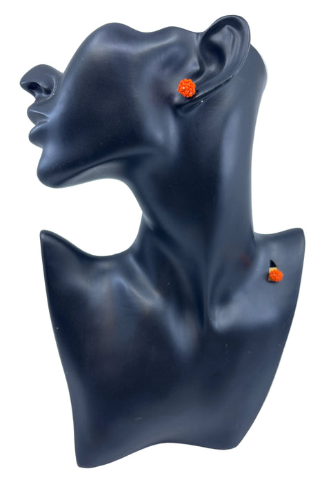 1 cm Hand-Beaded Moosehide Stud Earrings