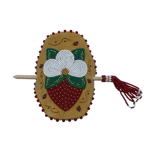 Smoked Moosehide Barrette