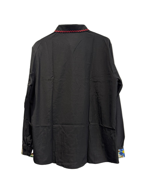 One-of-a-kind Cree ribbon shirt by Alexandria Coon of Mistissini, Eeyou Istchee.