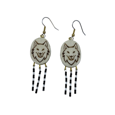 Carved Moose Antler Earrings