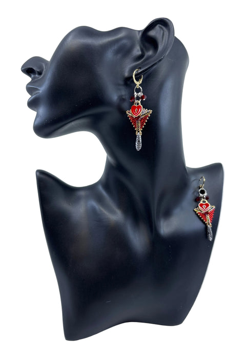 Mini Triangle Beaded Earrings