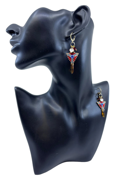 Mini Triangle Beaded Earrings