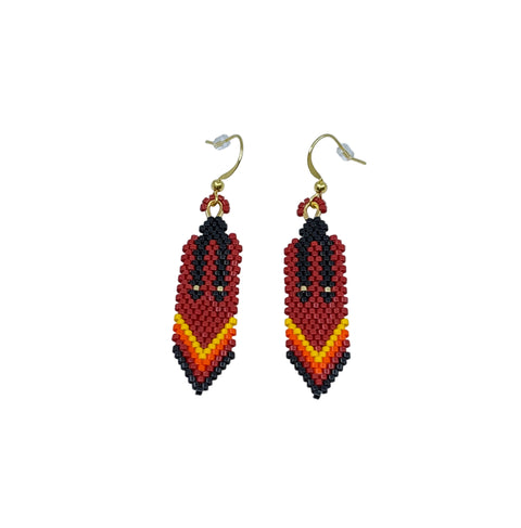 Beaded Braided Feather Earrings