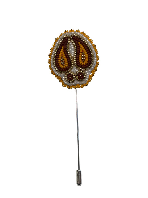 Cree Beaded Moose Track Lapel Pin
