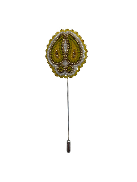 Cree Beaded Moose Track Lapel Pin