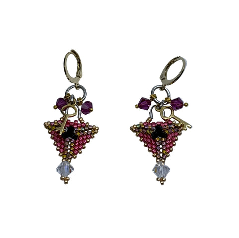 Mini Triangle Beaded Earrings