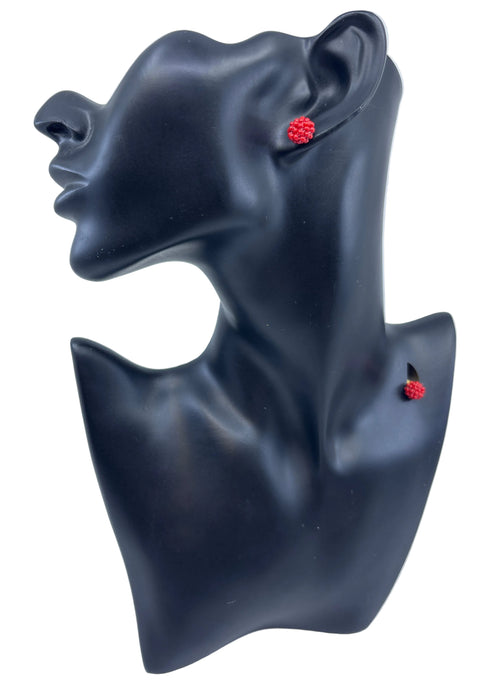1 cm Hand-Beaded Moosehide Stud Earrings