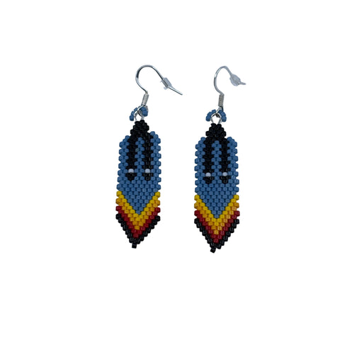Beaded Braided Feather Earrings