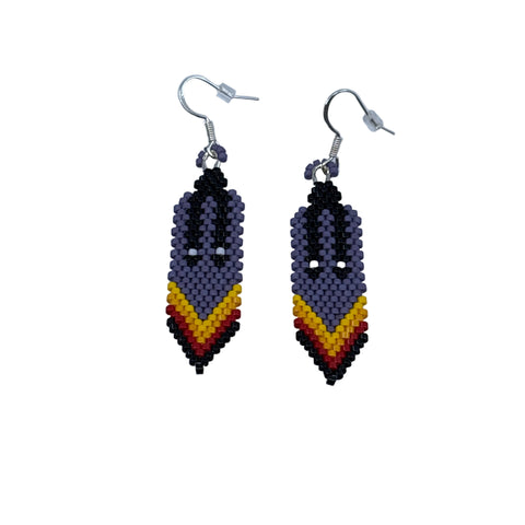 Beaded Braided Feather Earrings