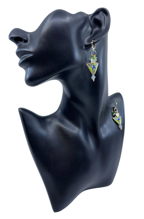 Mini Triangle Beaded Earrings