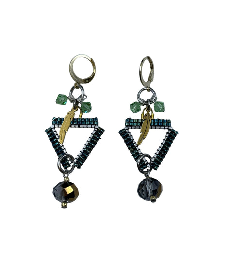Mini Triangle Beaded Earrings