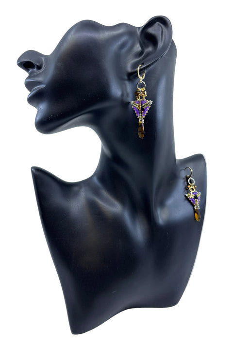 Mini Triangle Beaded Earrings