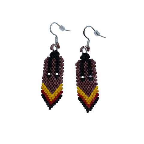 Beaded Braided Feather Earrings