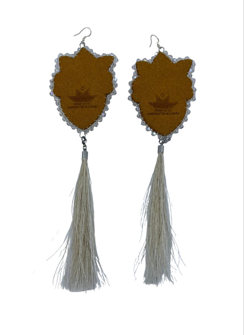 Large Beaded Earrings - Fringe