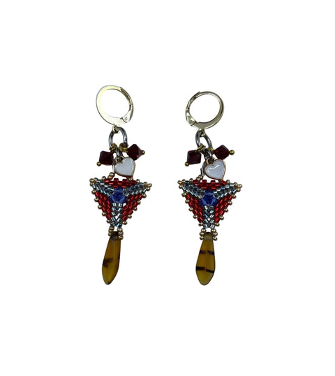 Mini Triangle Beaded Earrings
