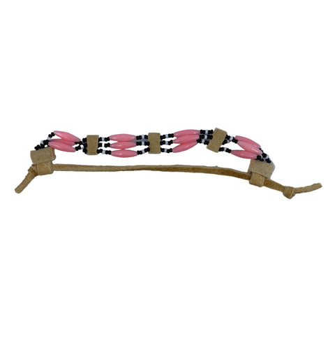 Adjustable Beaded Moosehide Bracelets