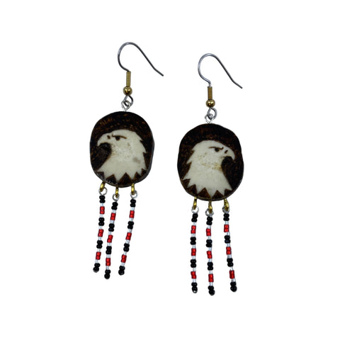 Carved Moose Antler Earrings