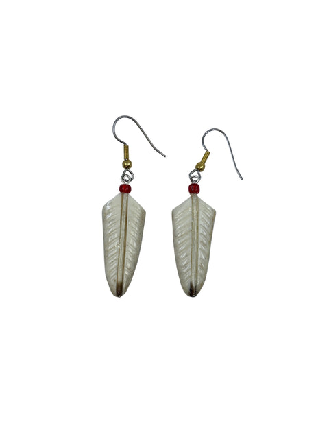 Carved Moose Antler Earrings