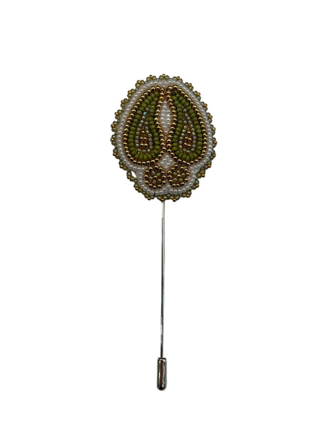 Cree Beaded Moose Track Lapel Pin
