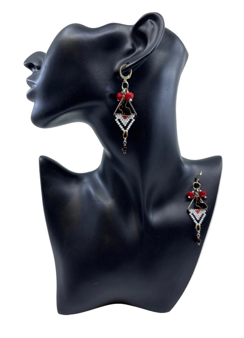 Mini Triangle Beaded Earrings