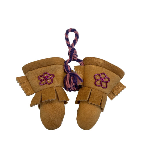 Mini Hanging Moosehide Gauntlets