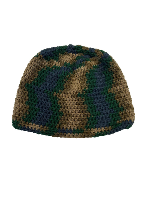 Green & Brown Crochet Winter Tuque (20")