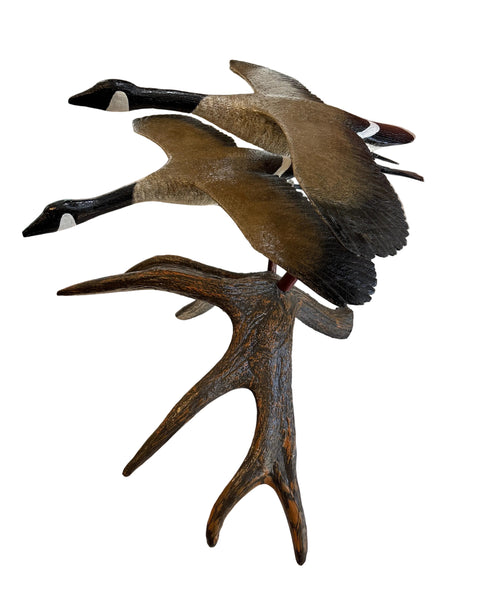 Two Geese Antler carving