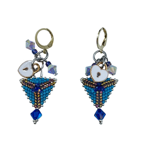 Mini Triangle Beaded Earrings