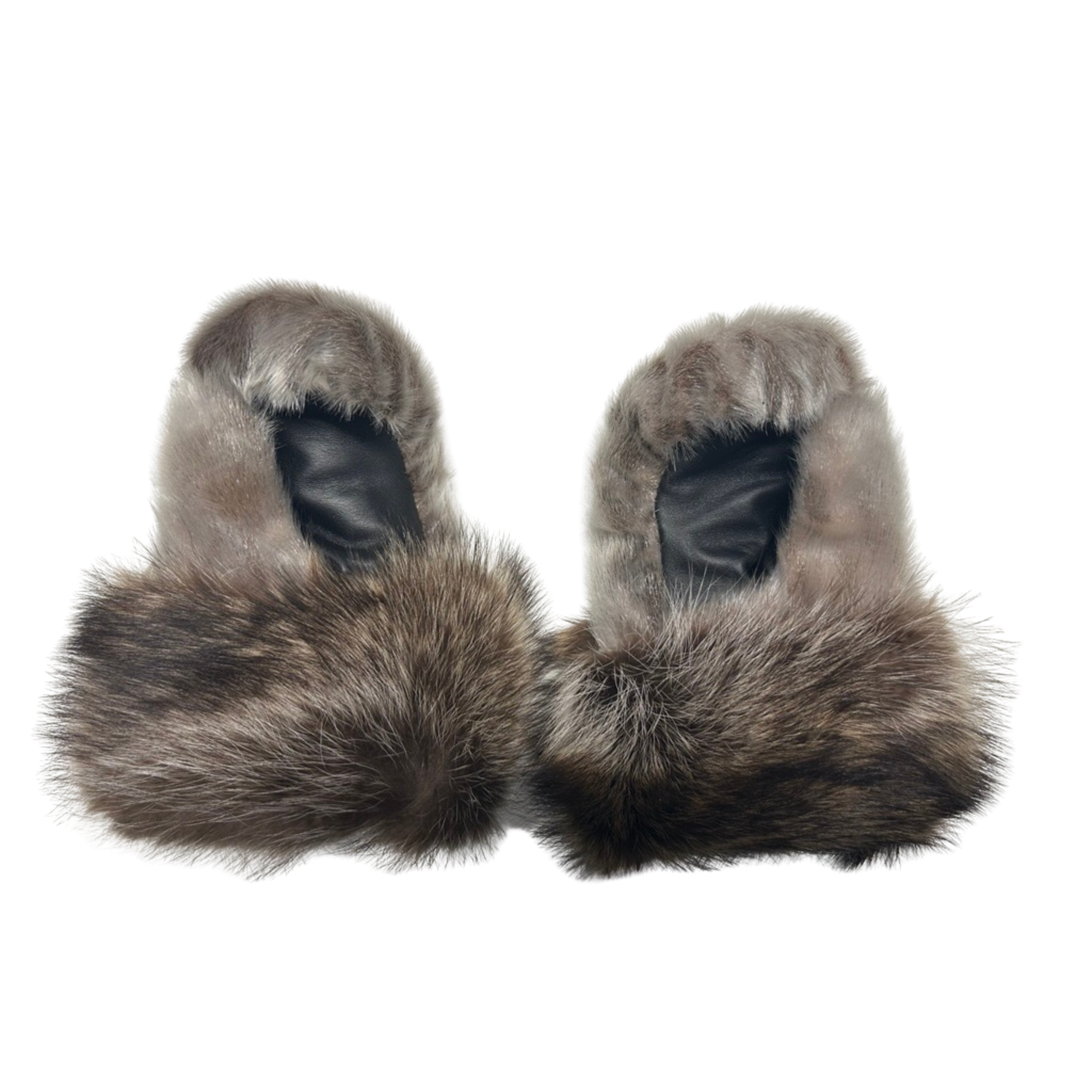 Inuit-inspired mittens (made by a Cree artist) – Leather with Fox Fur ...