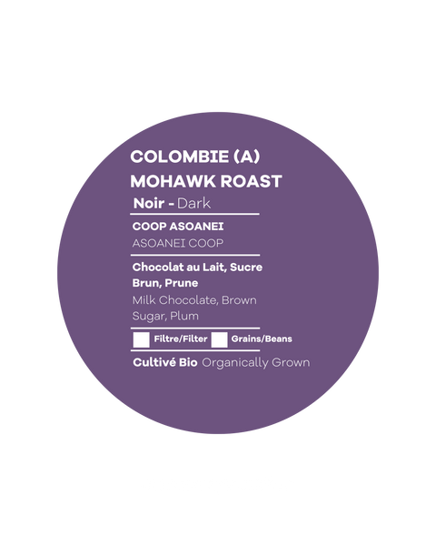Asoanei cooperative growers behind Moccasin Joe Colombian Mohawk Fairtrade coffee