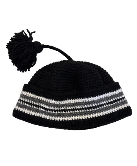 Black, White & Gray Crochet Nasaq Hat
